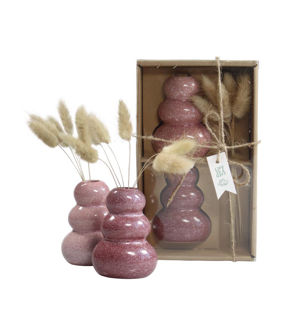 Cadeauset vaasje met droogbloemen