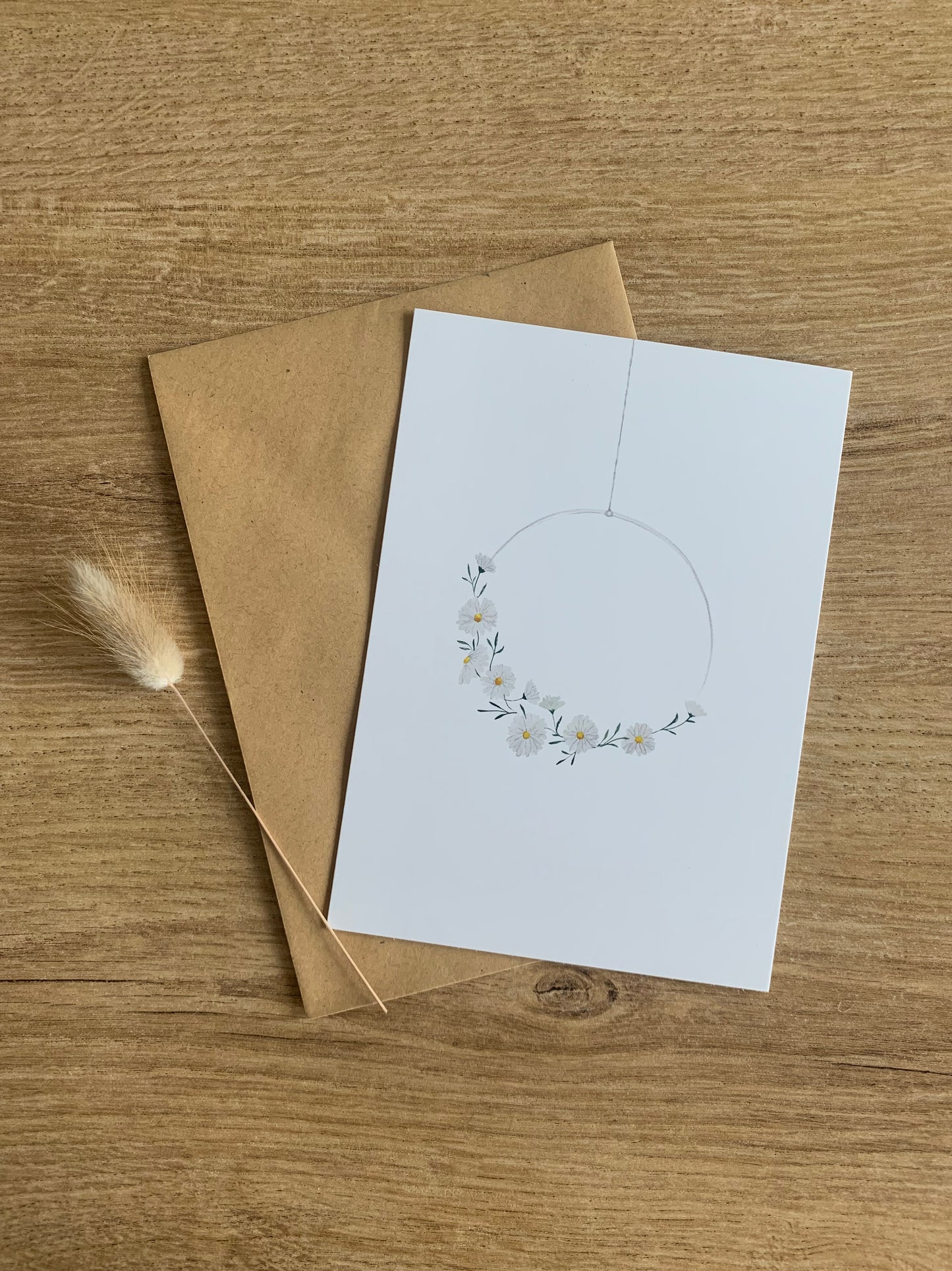 Wenskaart bloemenkrans