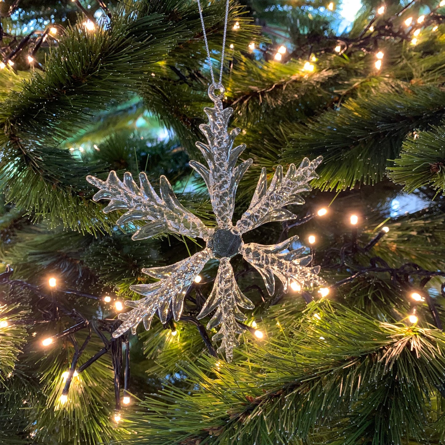 Sneewvlok ornamenten glas - 3 stuks