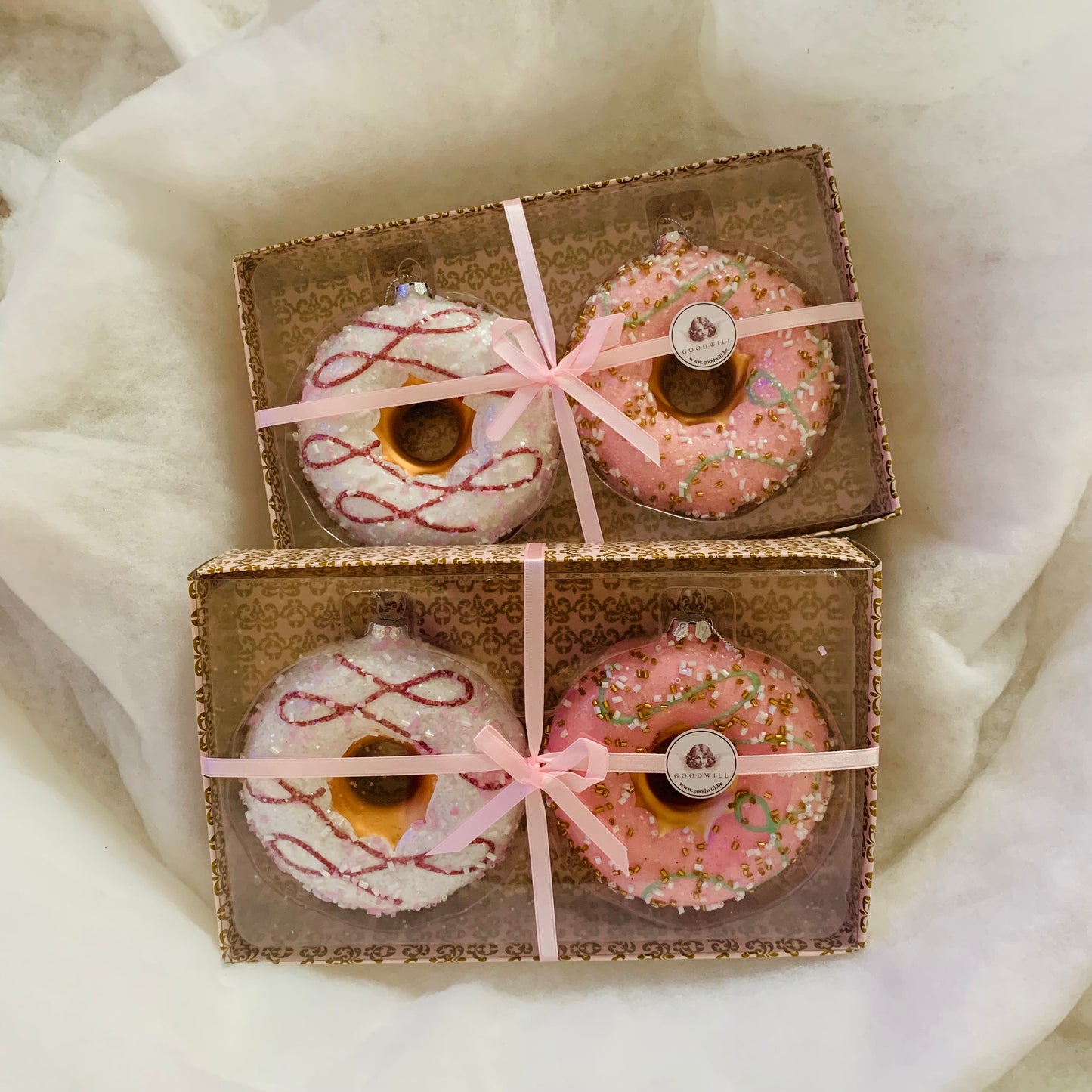 Donut ornament glas - 2 stuks