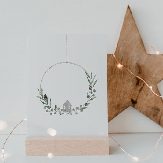 Wenskaart kerstkrans