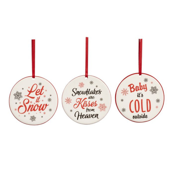 Kerst quotes ornamenten - 3 stuks