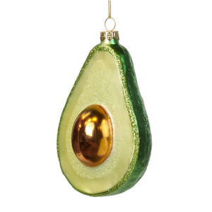 Halve avocado Kerst ornament glas