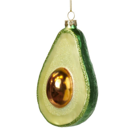 Halve avocado Kerst ornament glas