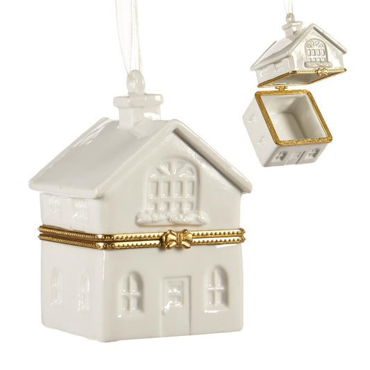 Huis doosje ornament